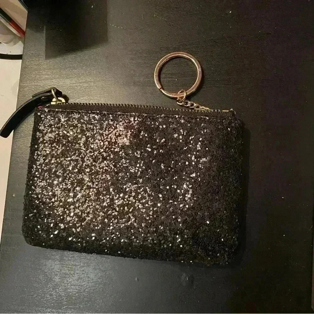 Kate Spade Black Sparkle Card Holder